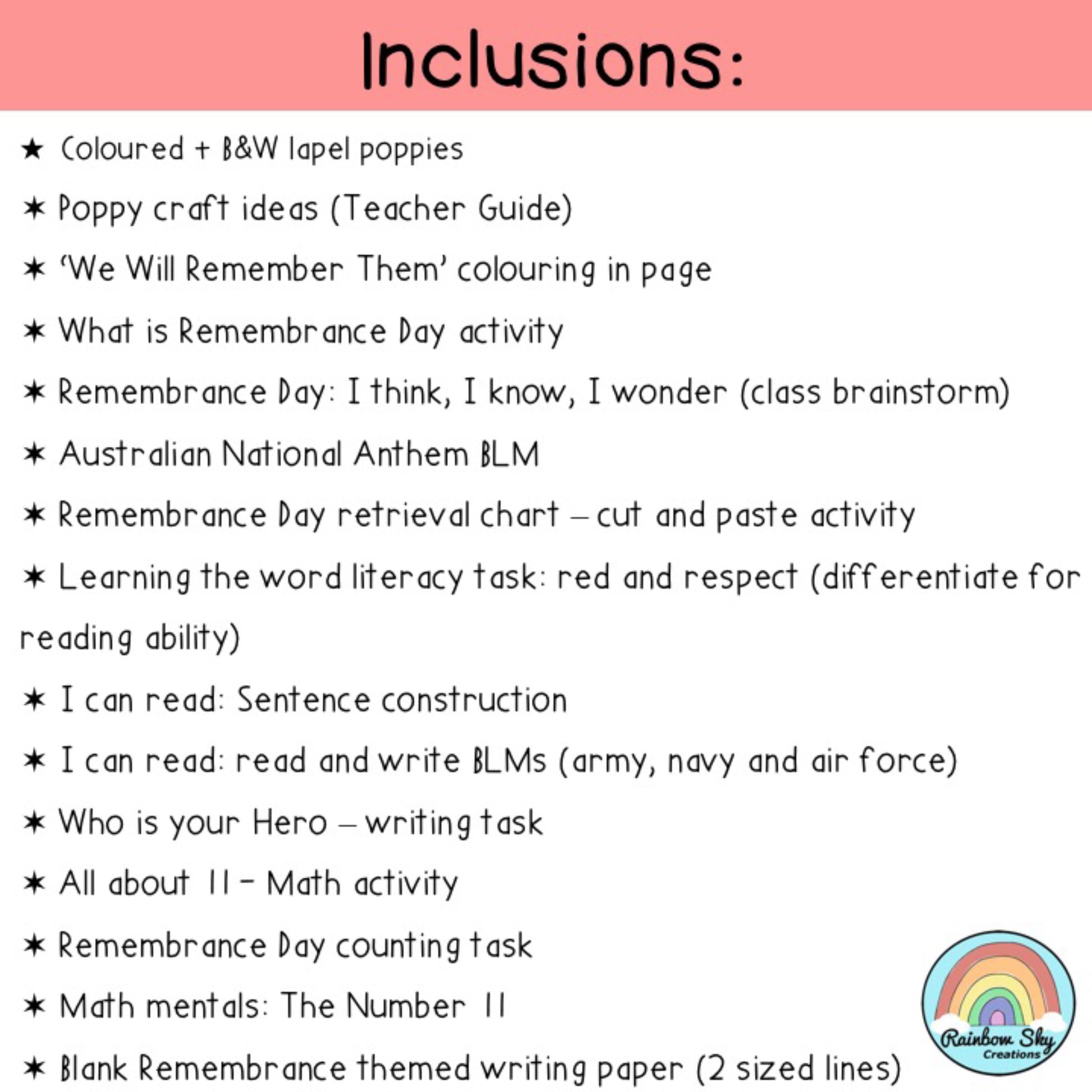 Remembrance Day Activities Australia | Foundation, Kindergarten, Prep