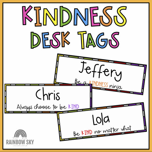 KINDNESS Editable Desk Name Tags / Desk Plates