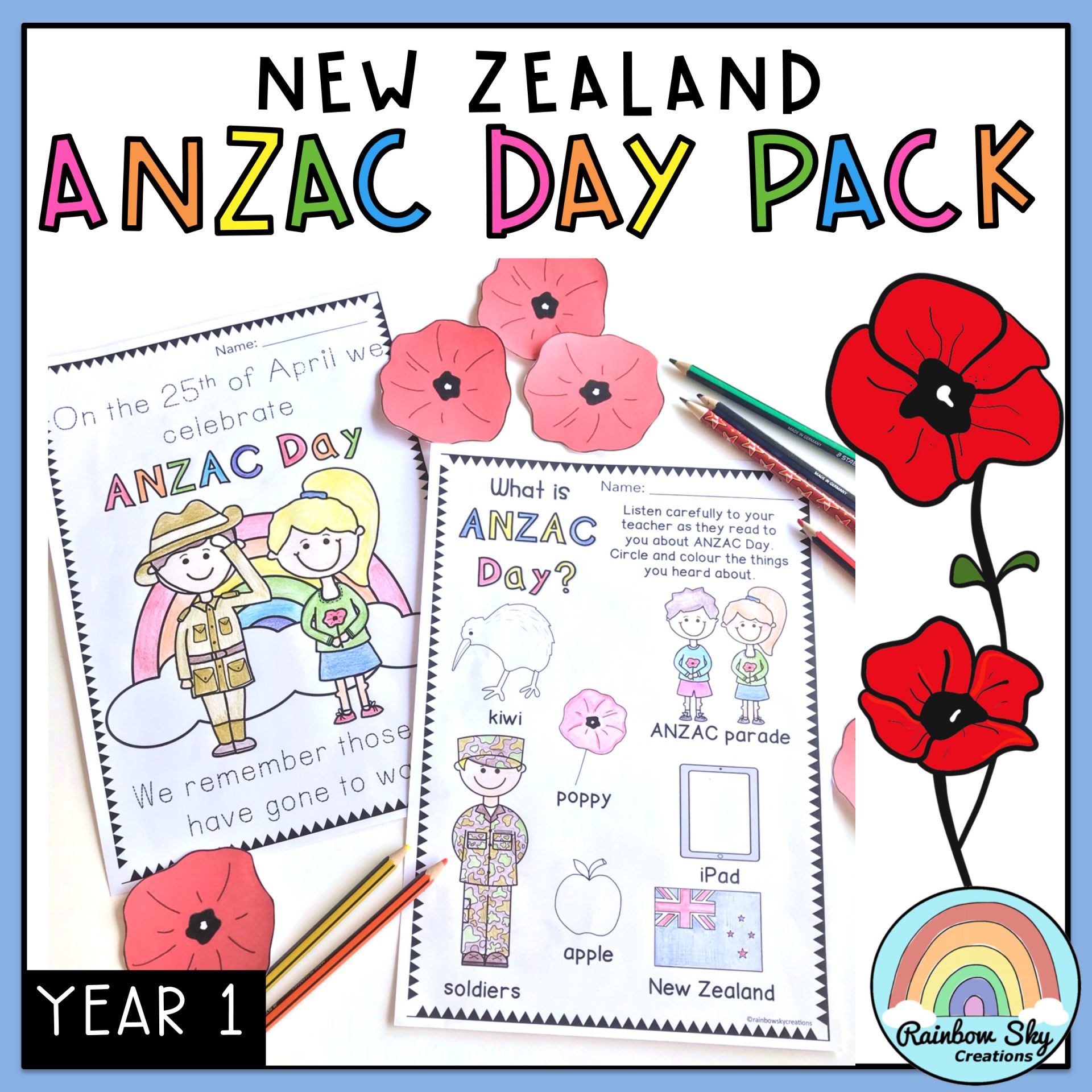 New Zealand ANZAC Day Pack - Year 1 – Rainbow Sky Creations AU