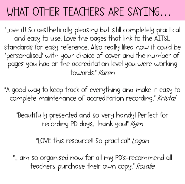 PD Diary : Professional Development Notes - AITSL Aligned Australia (Digital & Printable)