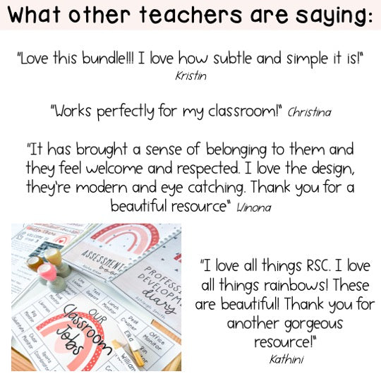 Classroom Decor BUNDLE (Neutral Rainbow Theme)