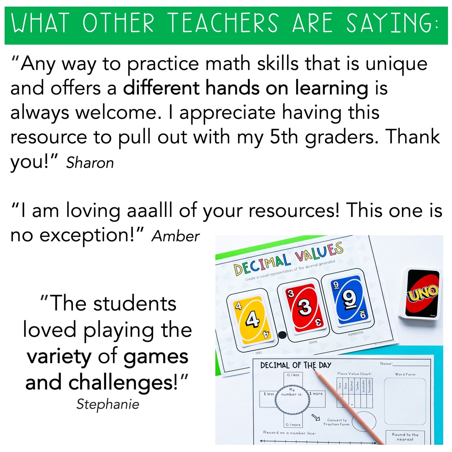 UNO Card Games BUNDLE - Grades 5-6 (Versions 1, 2 & 3)