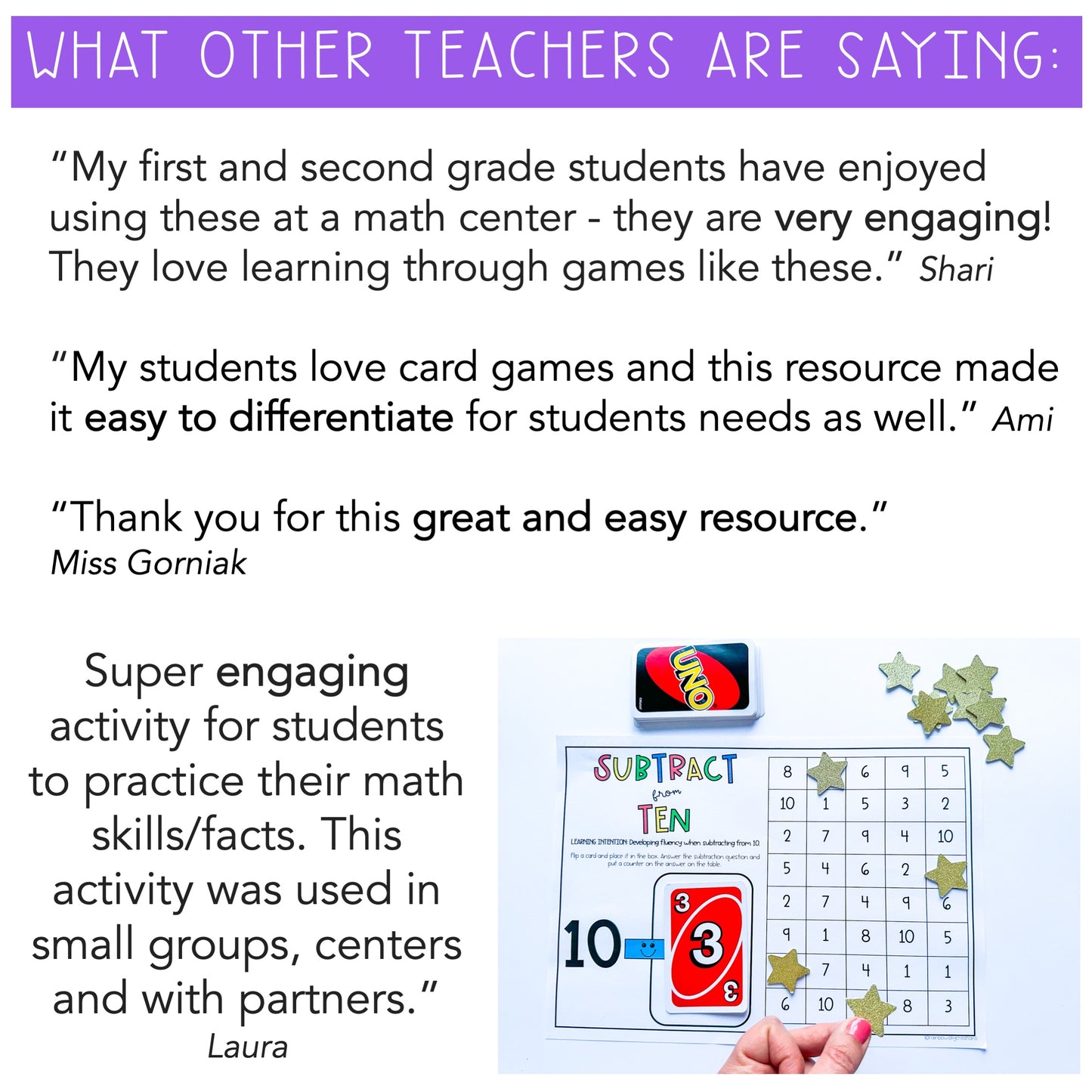 UNO Card Games BUNDLE - Grades 1-2 (Versions 1, 2 & 3)