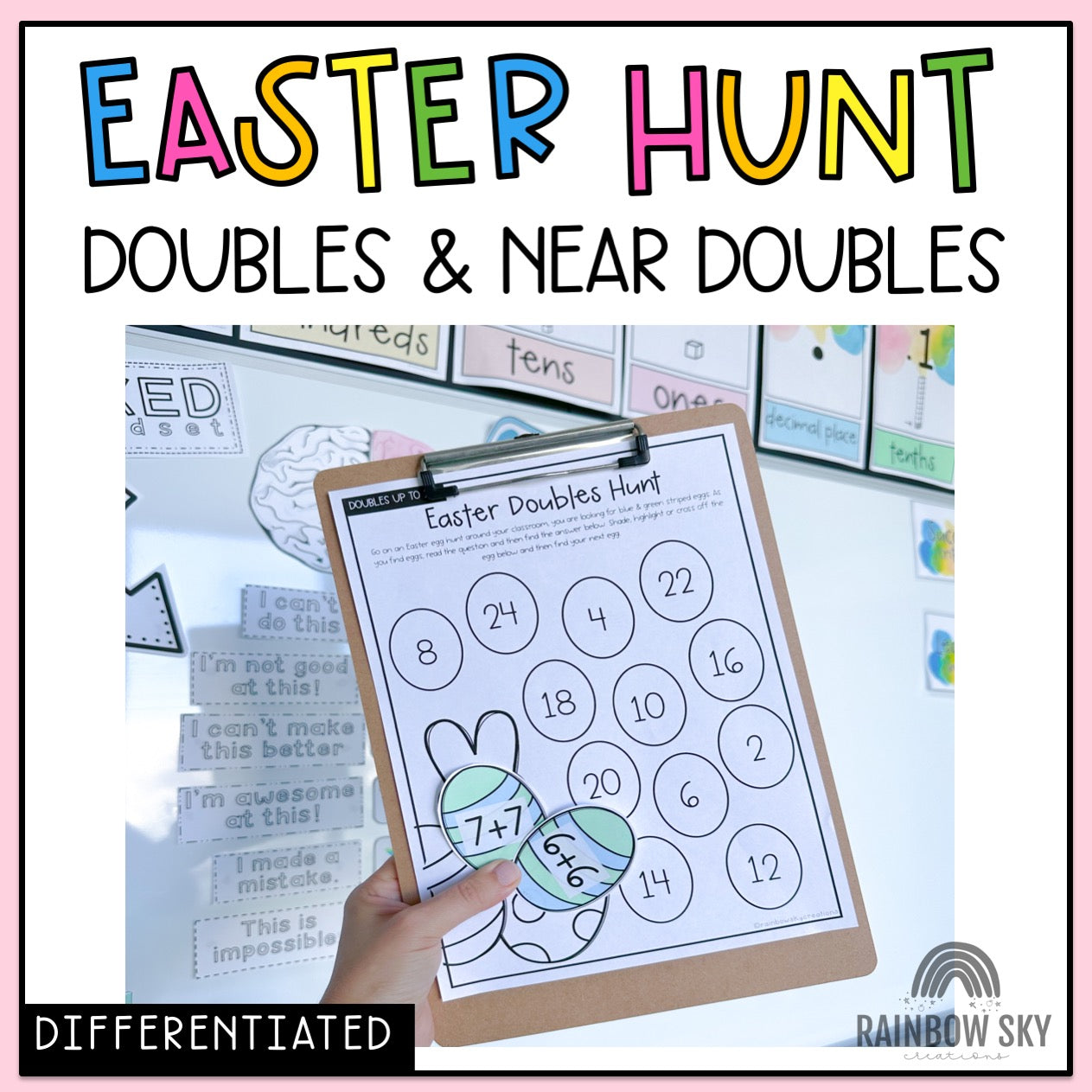 Easter Doubles & Near Doubles Easter Egg Hunt | Easter Addition & Subtraction