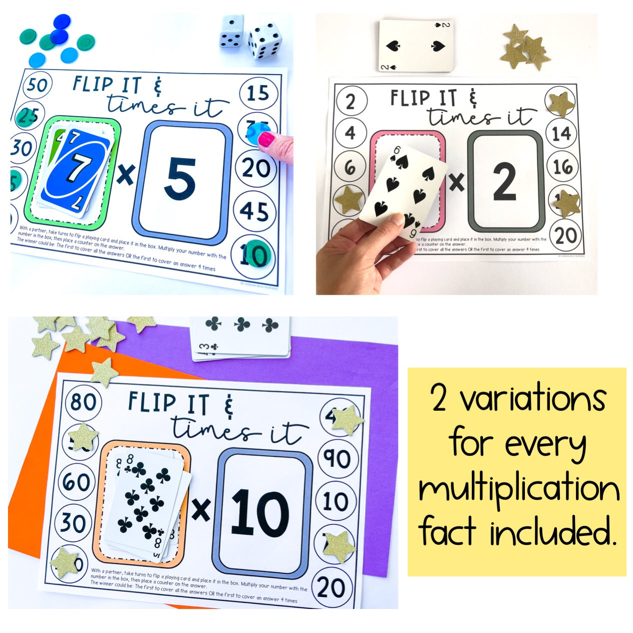 Multiplication Fluency Games | Flip It Games | Times Tables x2 To x12