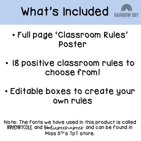 Classroom Rules - Positive Class Rules(Pastel Rainbow Theme)