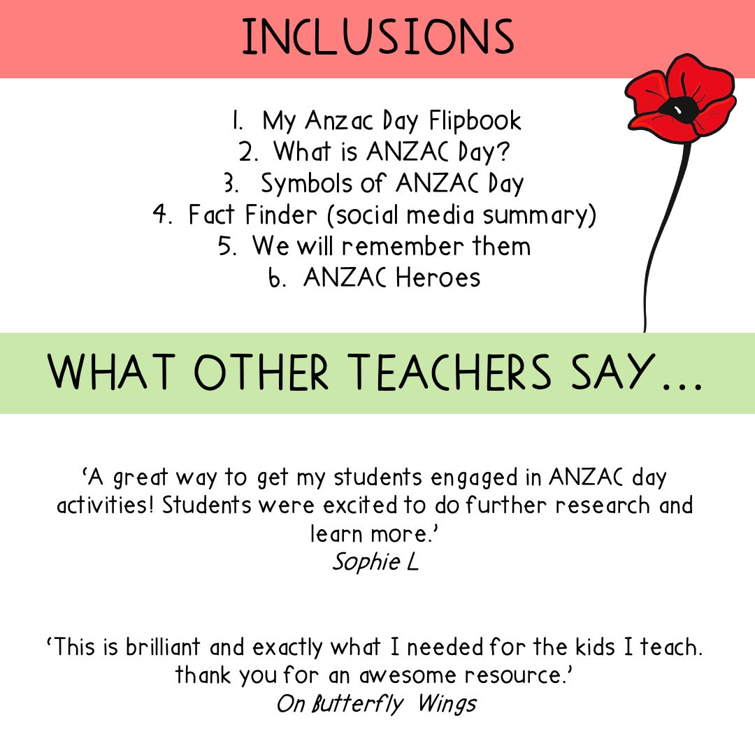 ANZAC Day Flipbook - Grades 3-6 (Digital)