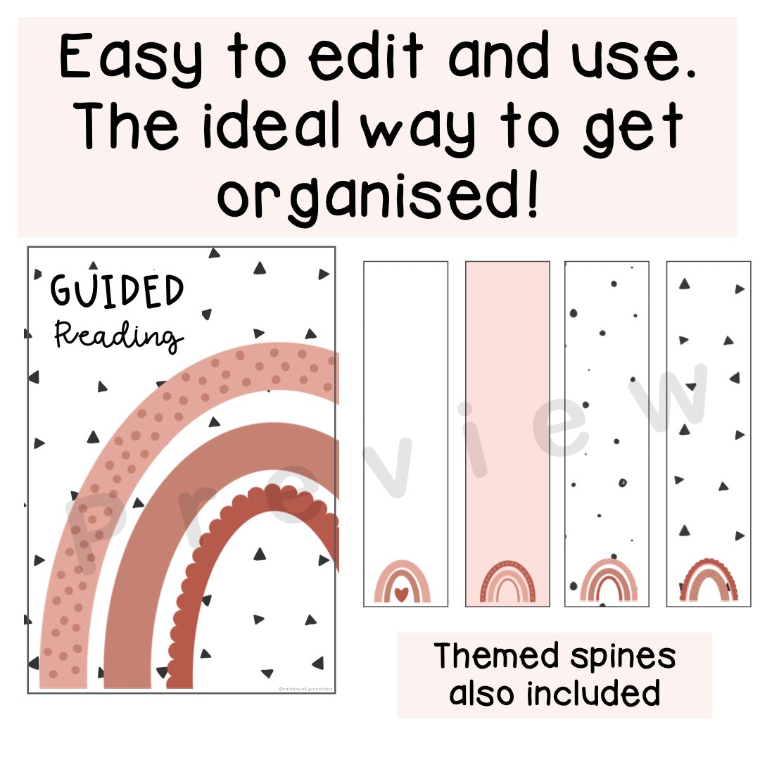 Editable Rainbow Binder Covers - Folder Covers (Neutral Rainbow Theme)