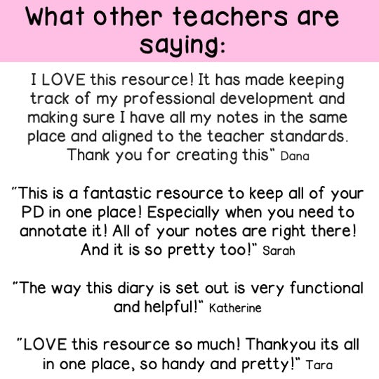 PD Diary : Professional Development Notes -AITSL Aligned Australia (Neutral Rainbow Theme) (Digital & Printable)