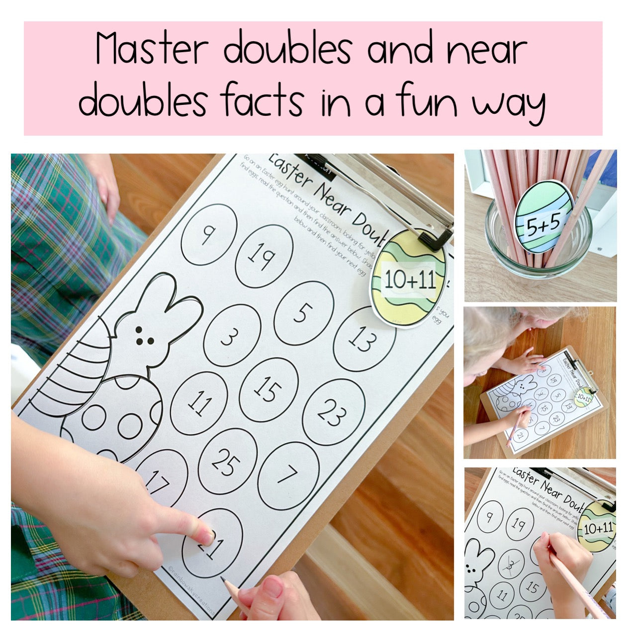 Easter Doubles & Near Doubles Easter Egg Hunt | Easter Addition & Subtraction