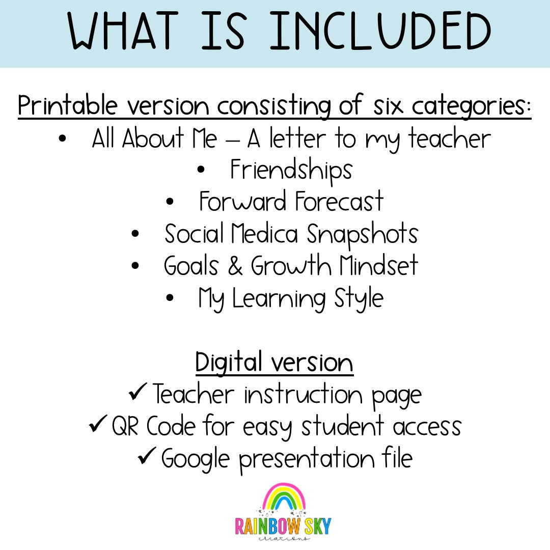 First Day Of School Flipbook BUNDLE - Back To School Grades 4-6 (Digital & Printable)