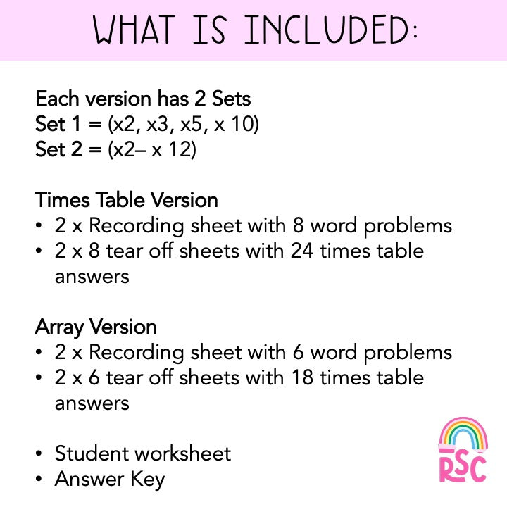 Multiplication Word Problems - Math Story Problem 3rd 4th Grade Review