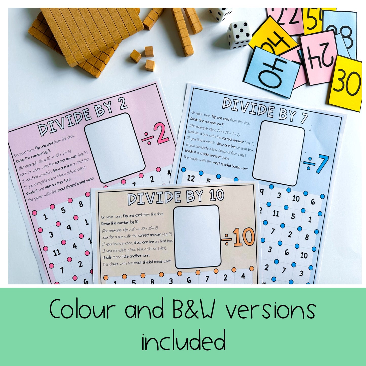Dots and Boxes BUNDLE | Addition, Subtraction, Multiplication, Division Games