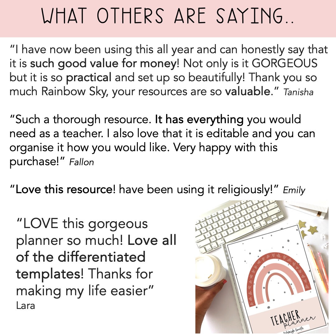 Australian Teacher Planner - Annual Teacher Diary (Neutral Rainbow Theme)