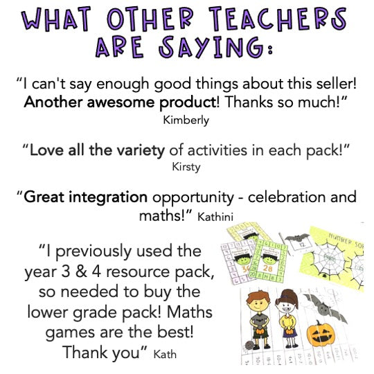 Halloween Math Centre Activities BUNDLE - October Math (Grade 3-4)