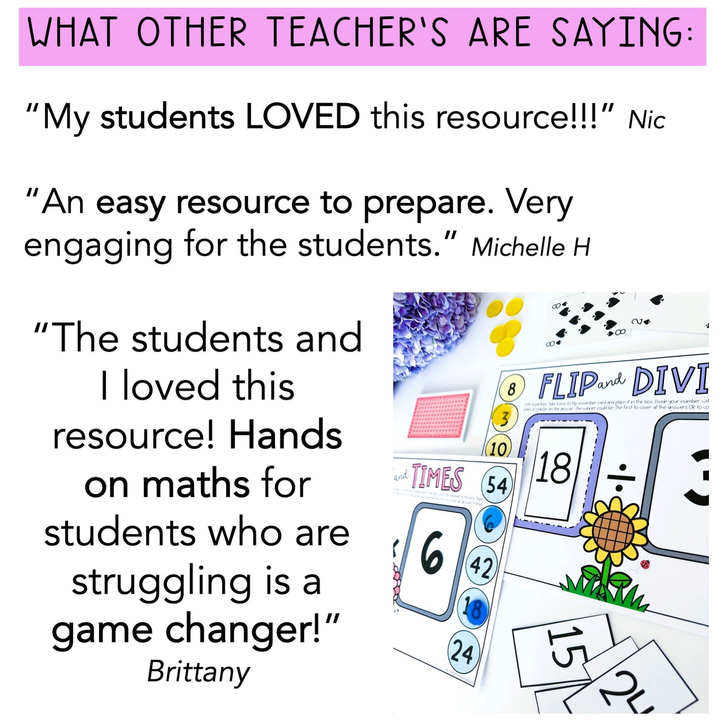 End of Year Multiplication and Division Flip it Games