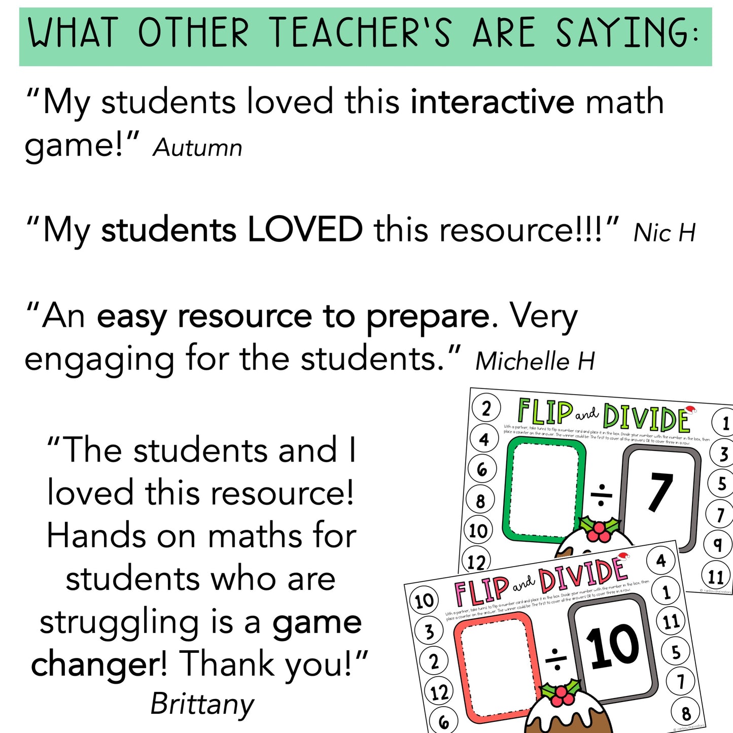 Holiday Flip it Games - Multiplication and Division Games