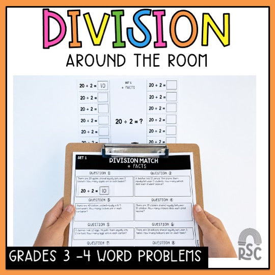 Division Word Problems - Math Story Problem 3rd 4th Grade Review