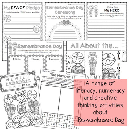 Remembrance Day Activities Australia | Year 1-2