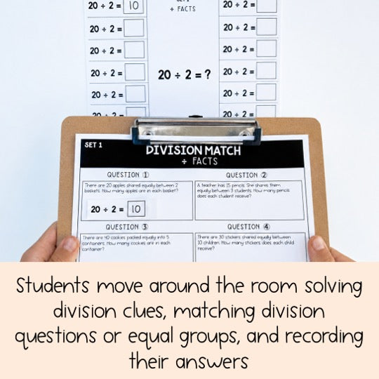 Division Word Problems - Math Story Problem 3rd 4th Grade Review