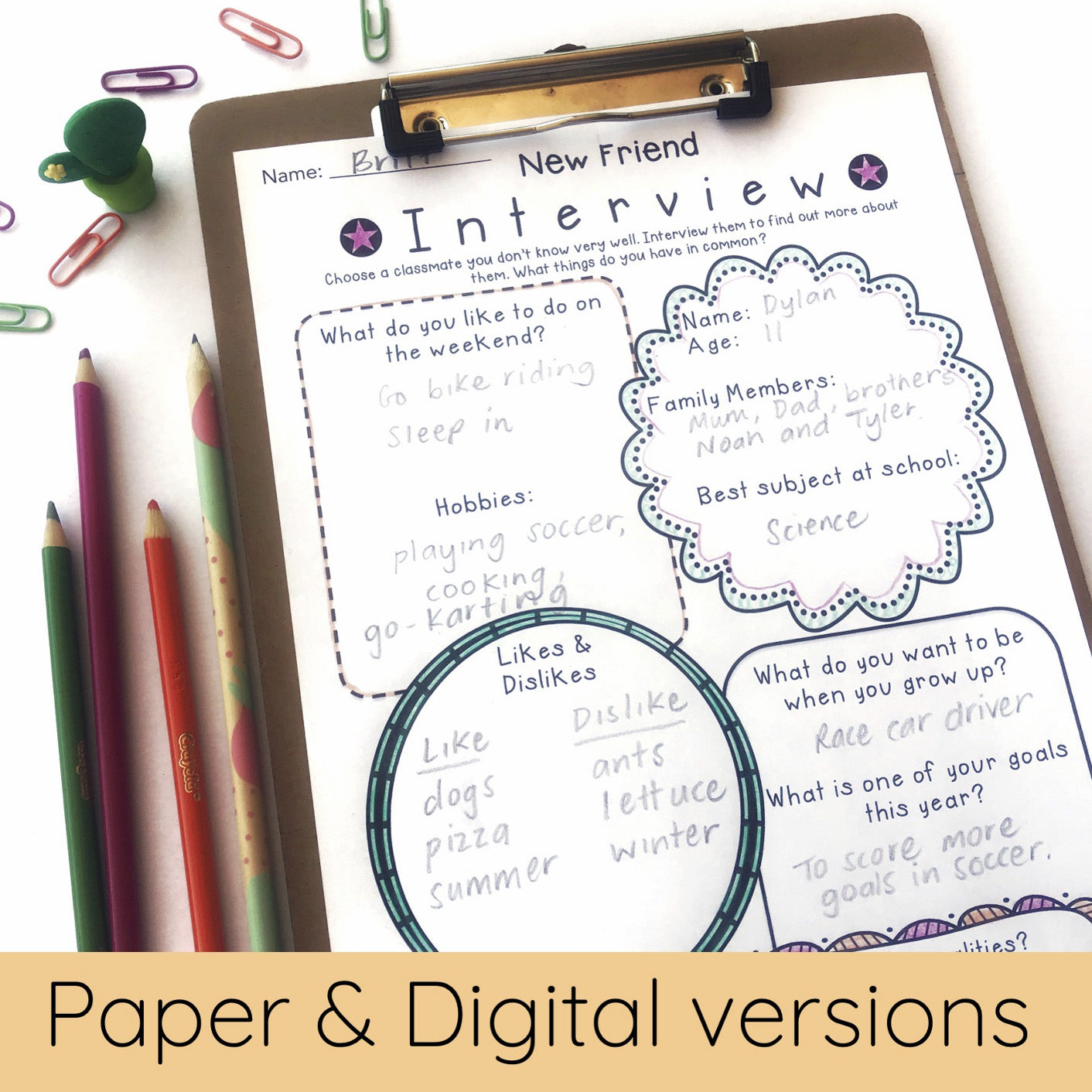 Australian Back to School Activities Pack - Year 3 and 4 - NO PREP