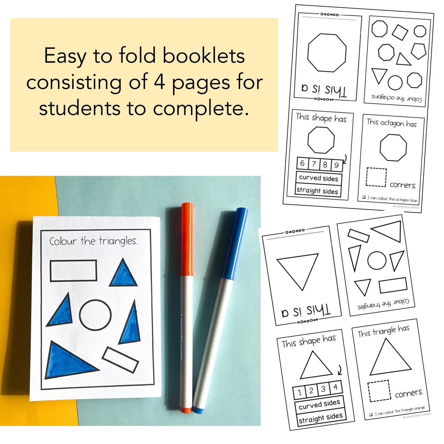 2D Shape Booklets | Identifying Properties of 2D Shapes | Kindergarten