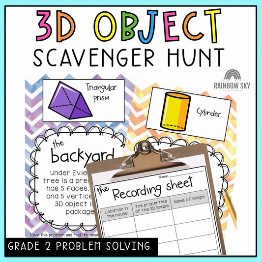 3D Objects / Shapes Investigation | Scavenger Hunt | Grades 2-3