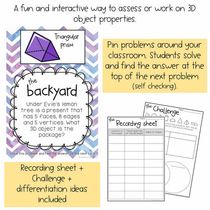 3D Objects / Shapes Investigation | Scavenger Hunt | Grades 2-3