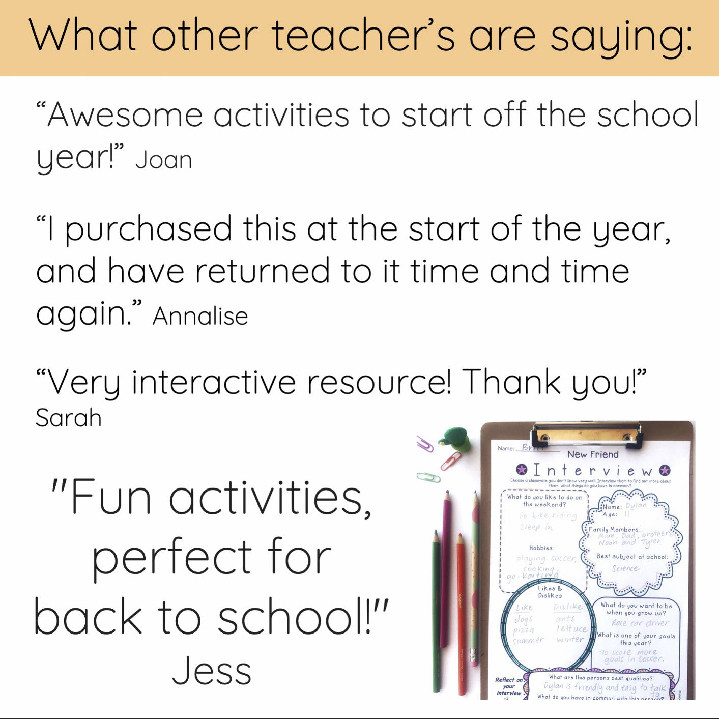 Australian Back to School Activities Pack - Year 3 and 4 - NO PREP