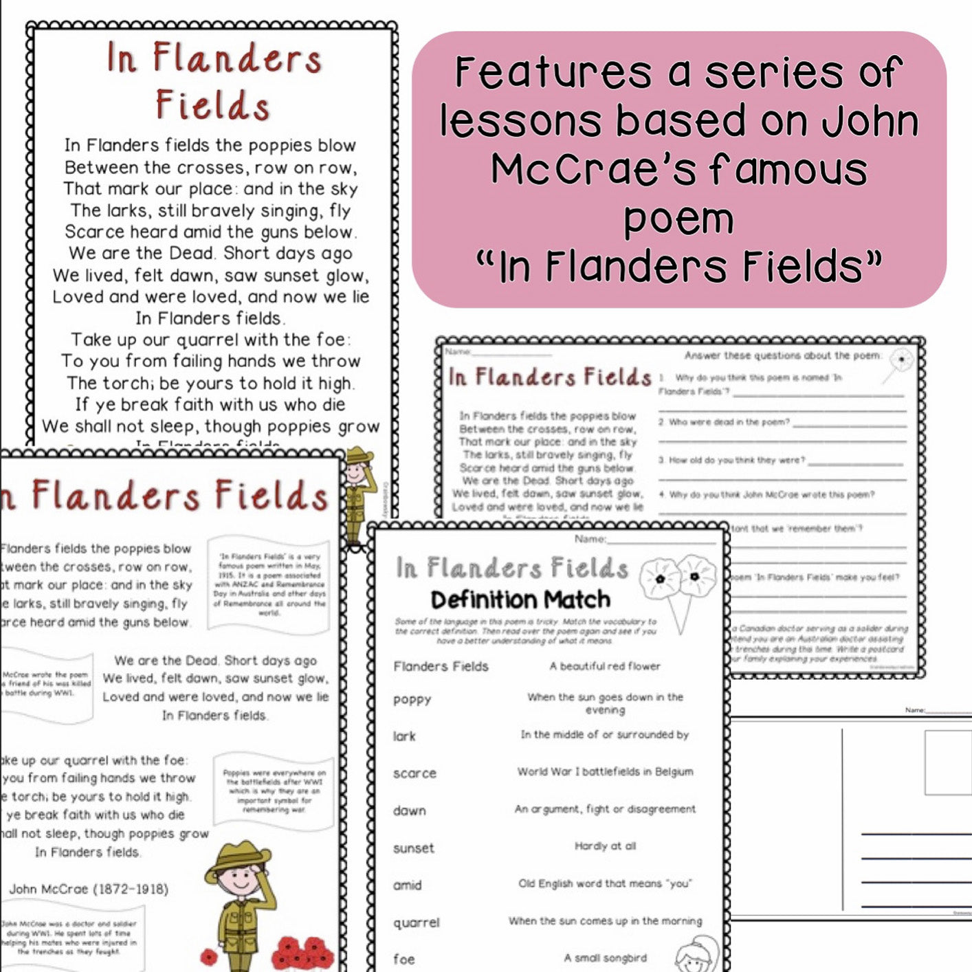 ANZAC Day Activities | Year 3 and Year 4 | Paper and Digital