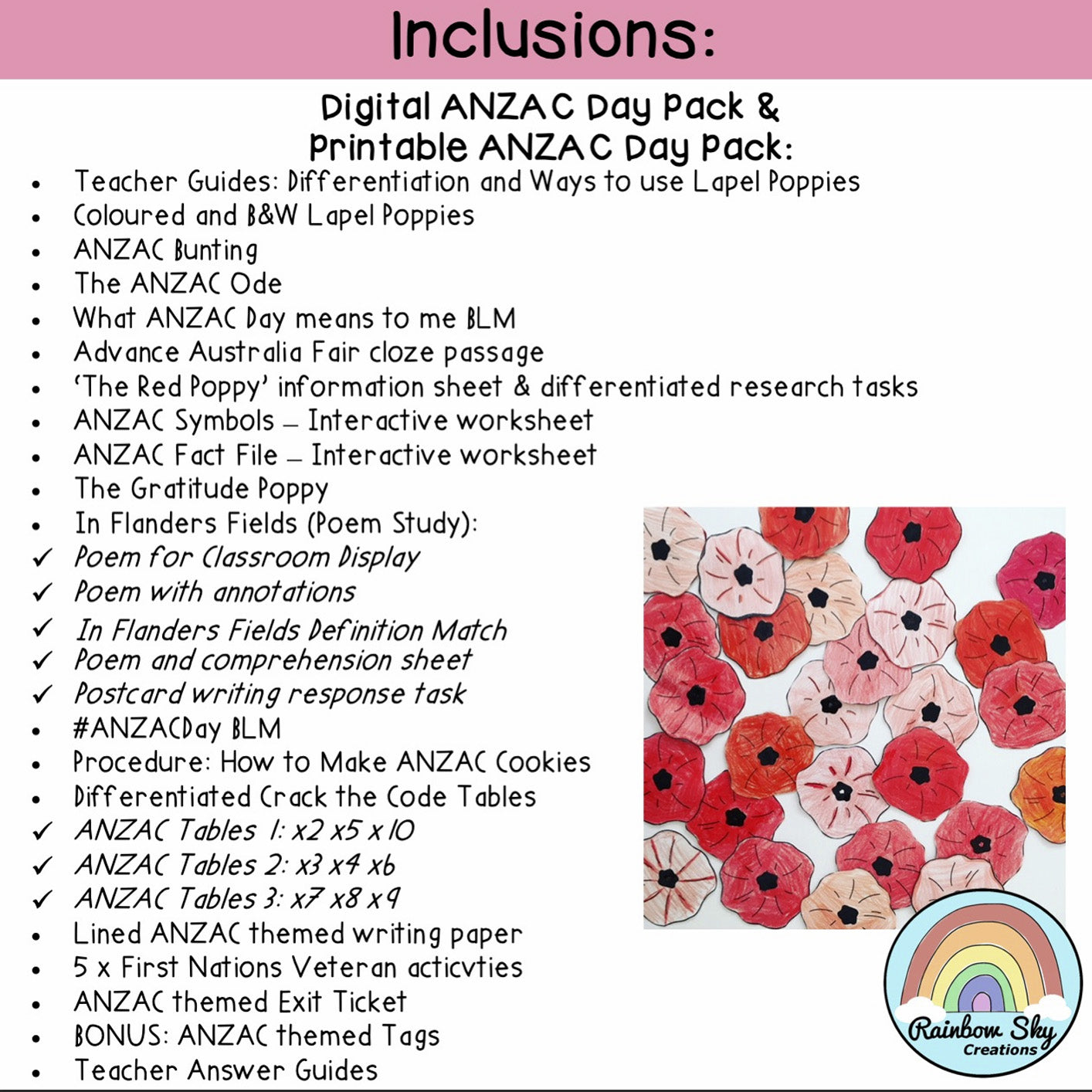 ANZAC Day Activities | Year 3 and Year 4 | Paper and Digital