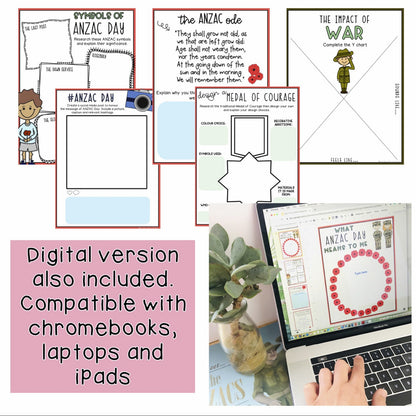 ANZAC Day Activities | Year 5 and Year 6 | Digital and Paper