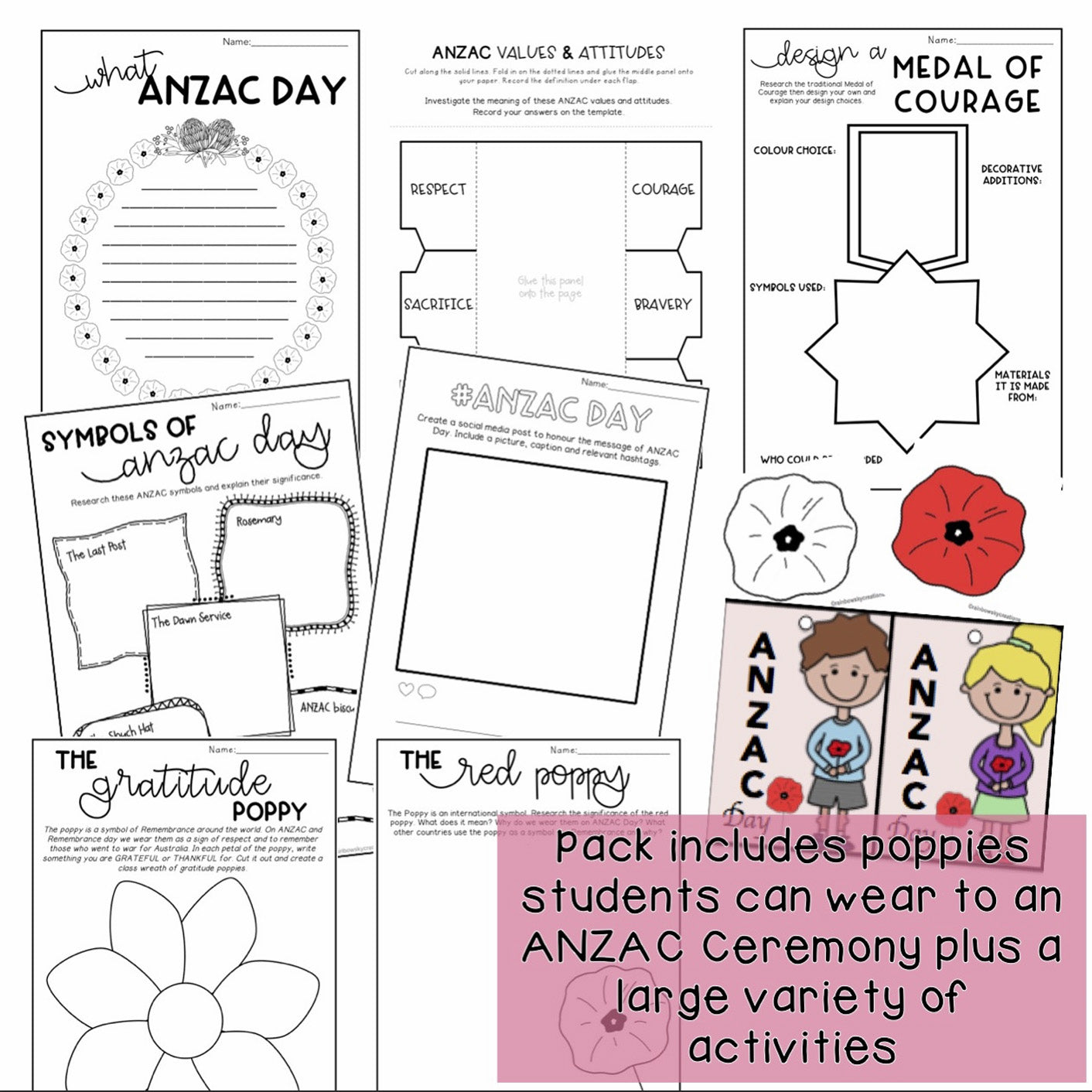 ANZAC Day Activities | Year 5 and Year 6 | Digital and Paper