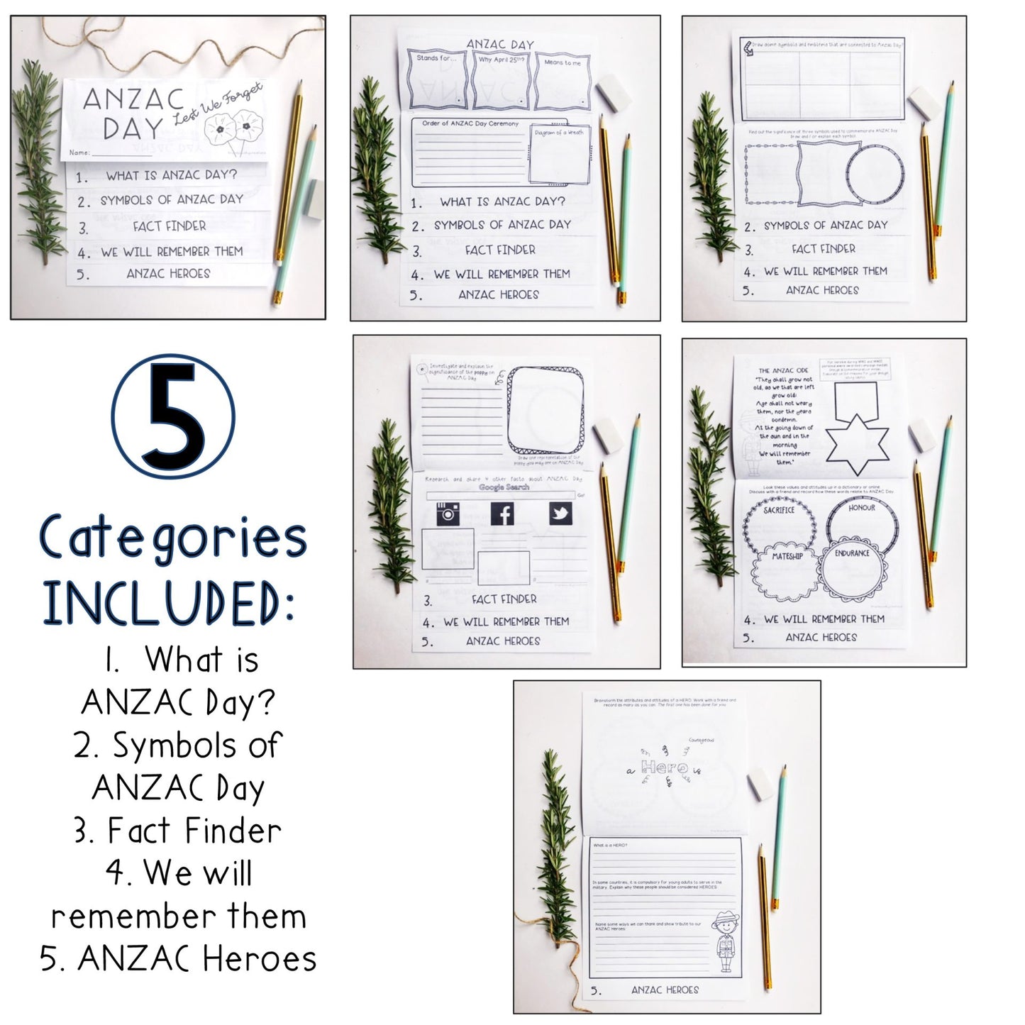 ANZAC Day Flipbook | ANZAC Activities | Grade 3-6 Australia