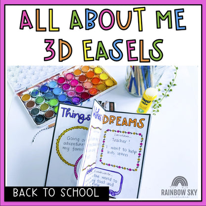 All About Me Writing Activity | 3D Easels | Back to School Craft