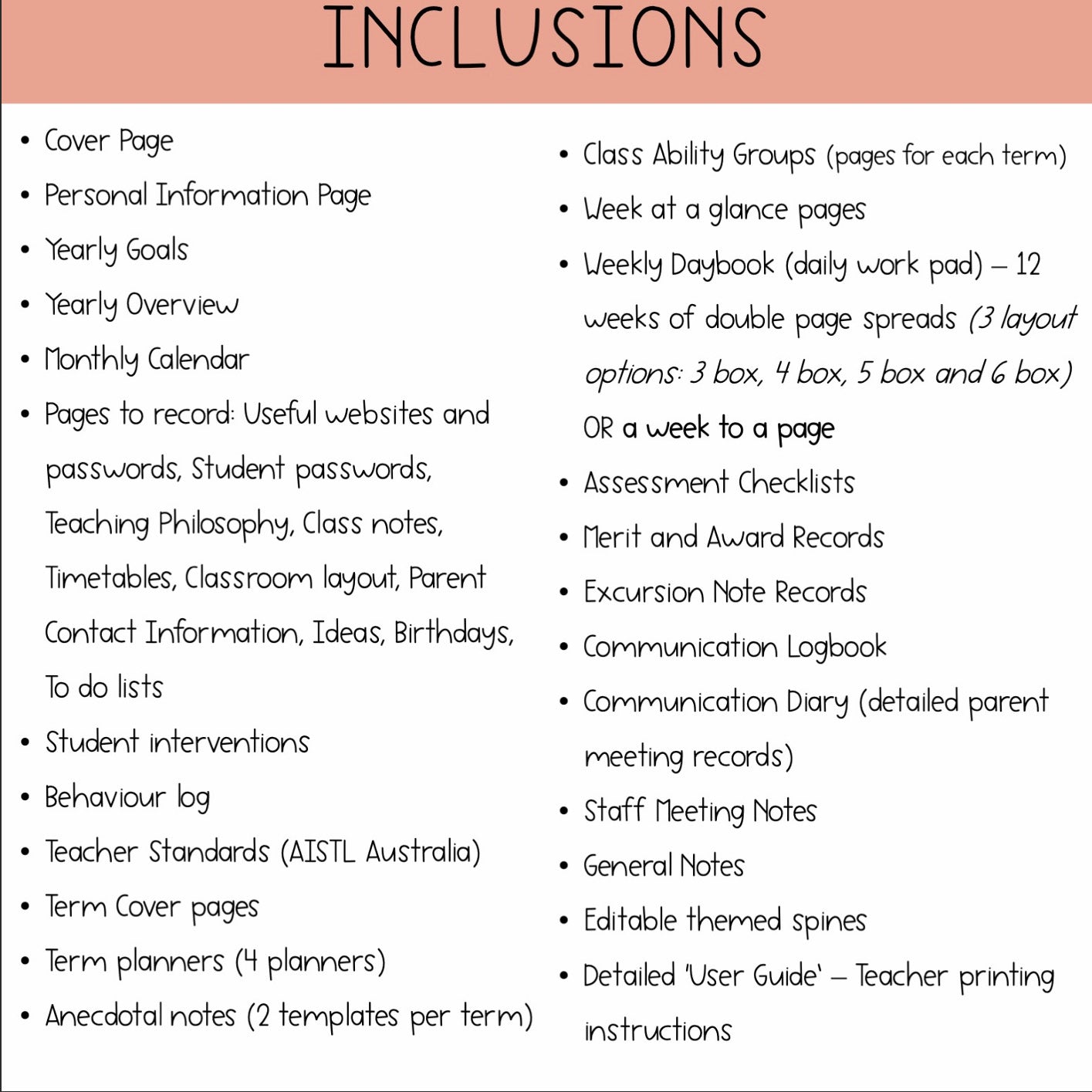 Arch Australian Teacher Planner |  Annual Teacher Diary