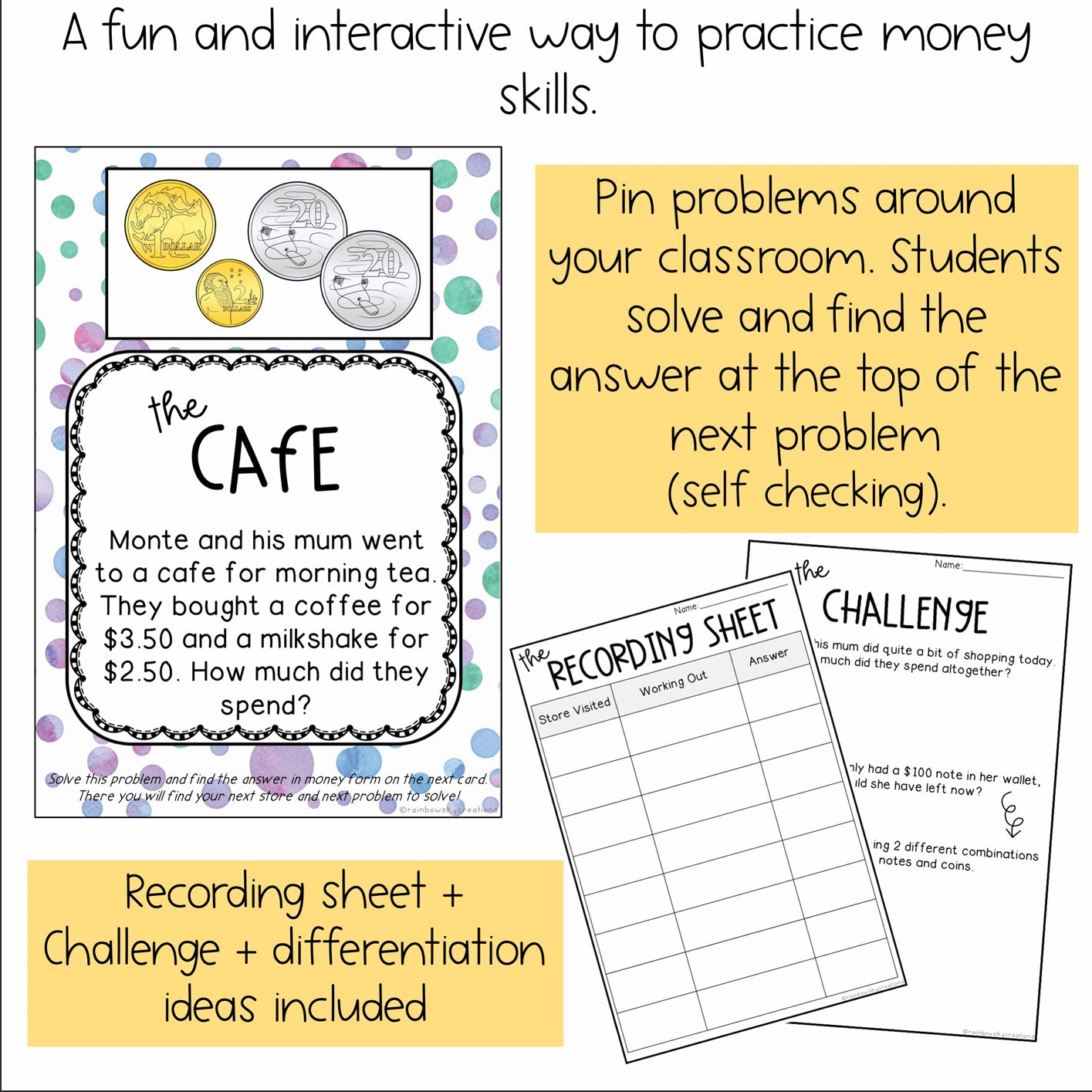 Australian Money Investigation | Hands on Australian Money Word Problems | Year 3