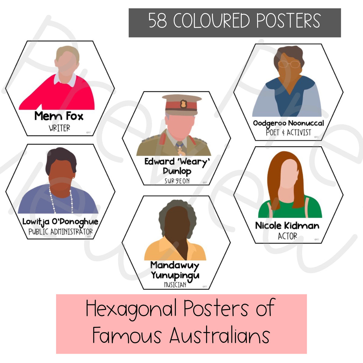 Famous Australians Posters – Rainbow Sky Creations AU