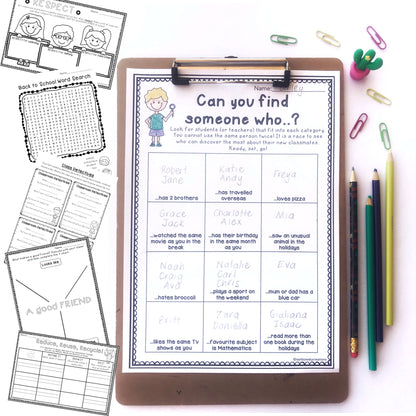 Back to School Activities Pack | Grade 3-4 [Paper] Australia NO PREP