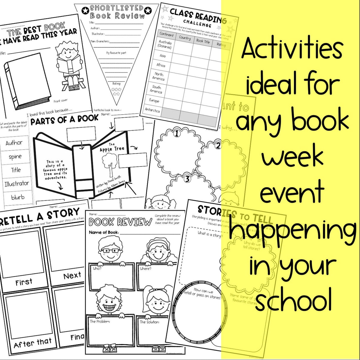 Book Week Homework Book Week Reading Activities - World Book Day (Kindergarten - Grade 2 ...
