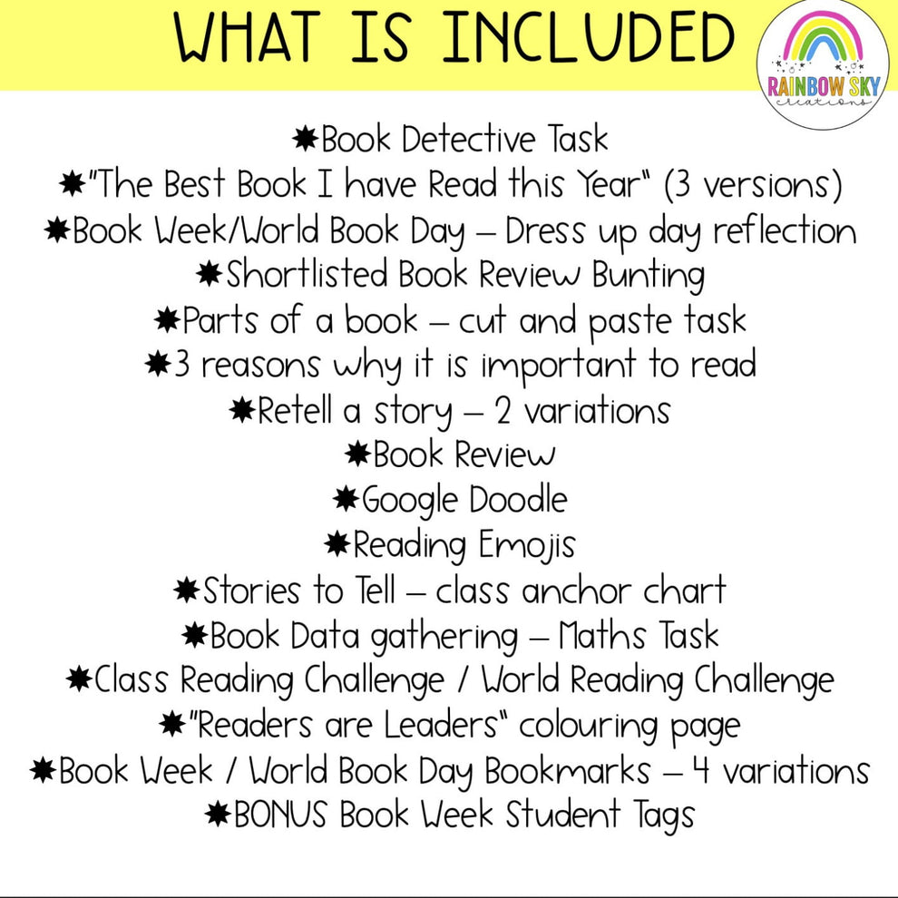 Book Week Reading Activities - World Book Day (Kindergarten - Grade 2 ...