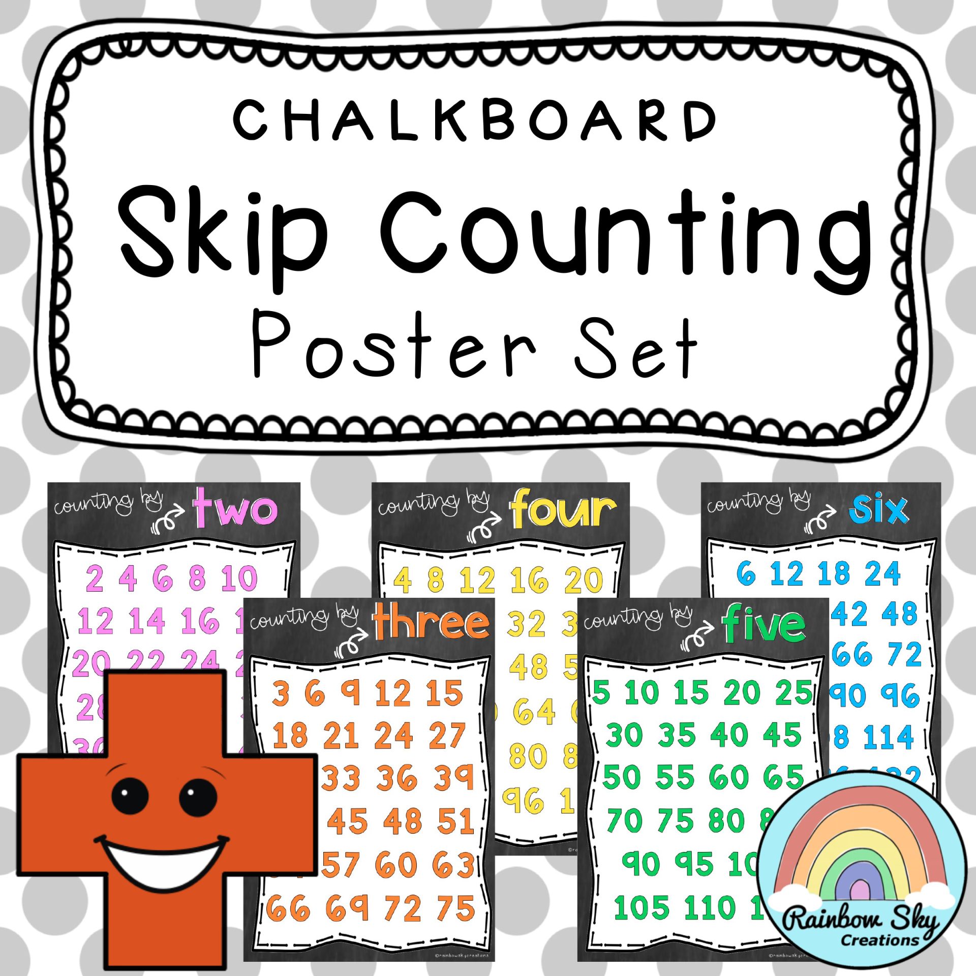 Skip Counting Posters | Chalkboard Theme