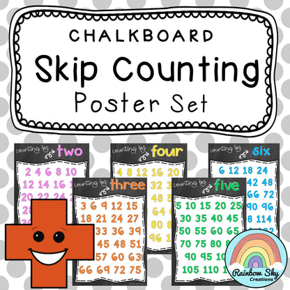 Skip Counting Posters | Chalkboard Theme