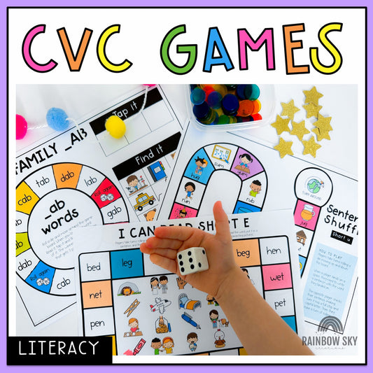 CVC Word Games | Reading Group Activity