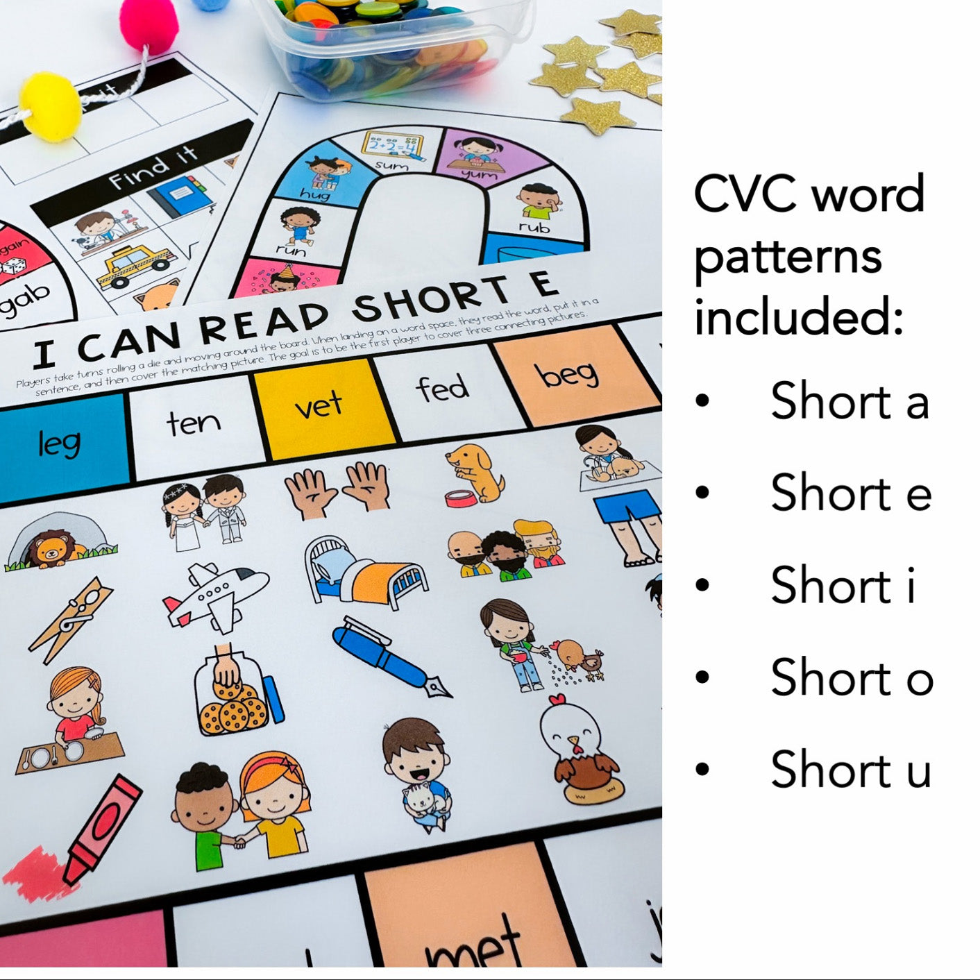 CVC Word Games | Reading Group Activity