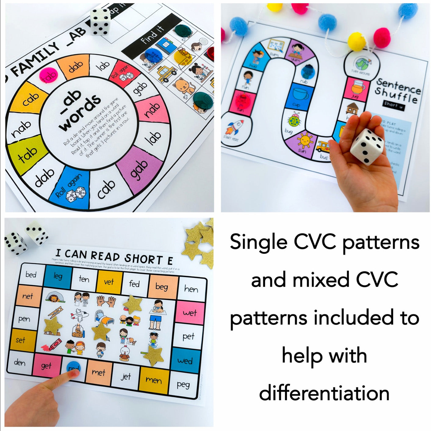 CVC Word Games | Reading Group Activity