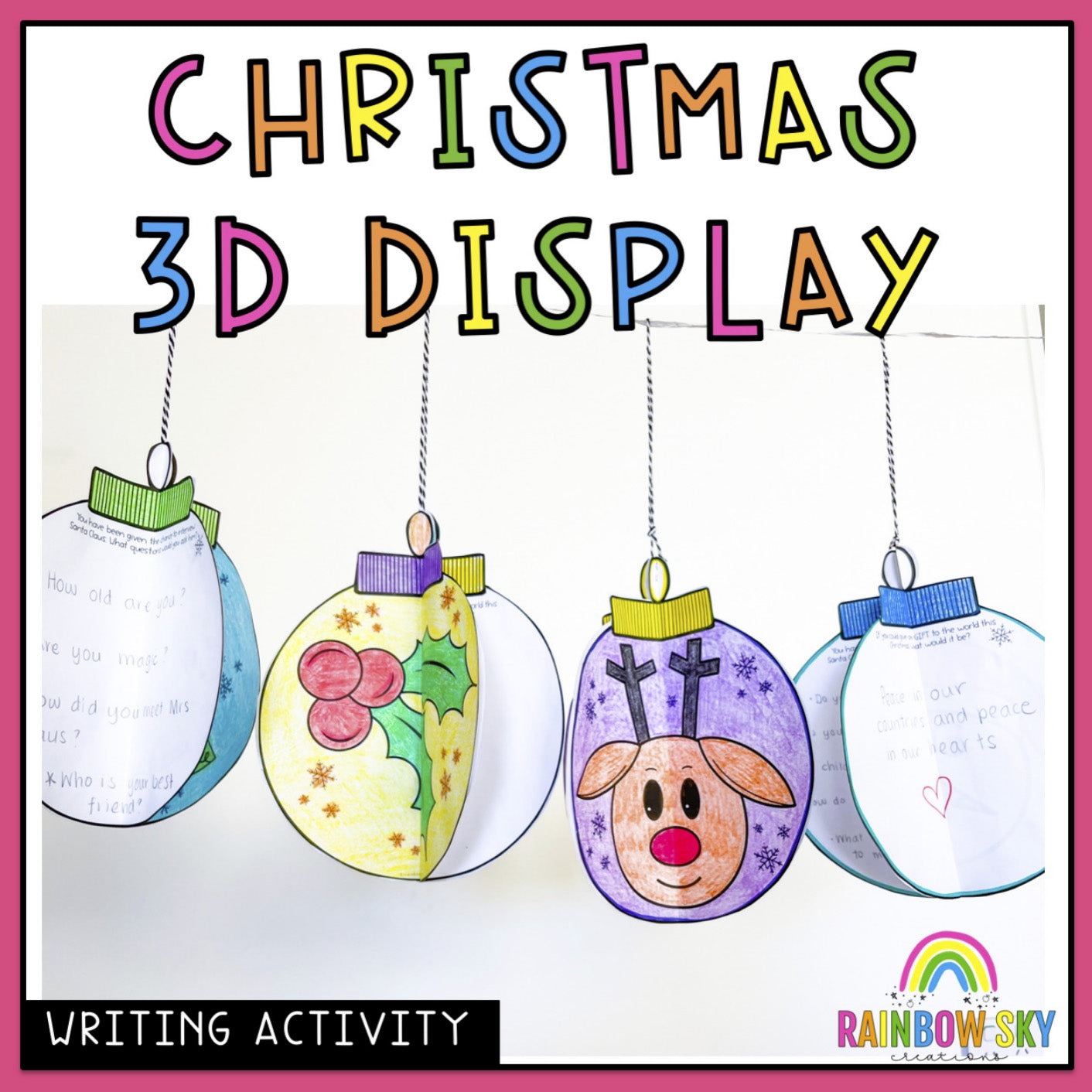 Christmas 3D Craft | Christmas Writing Activity