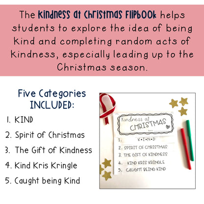 Christmas Kindness Flipbook | Grades 3-6 (End of Year)