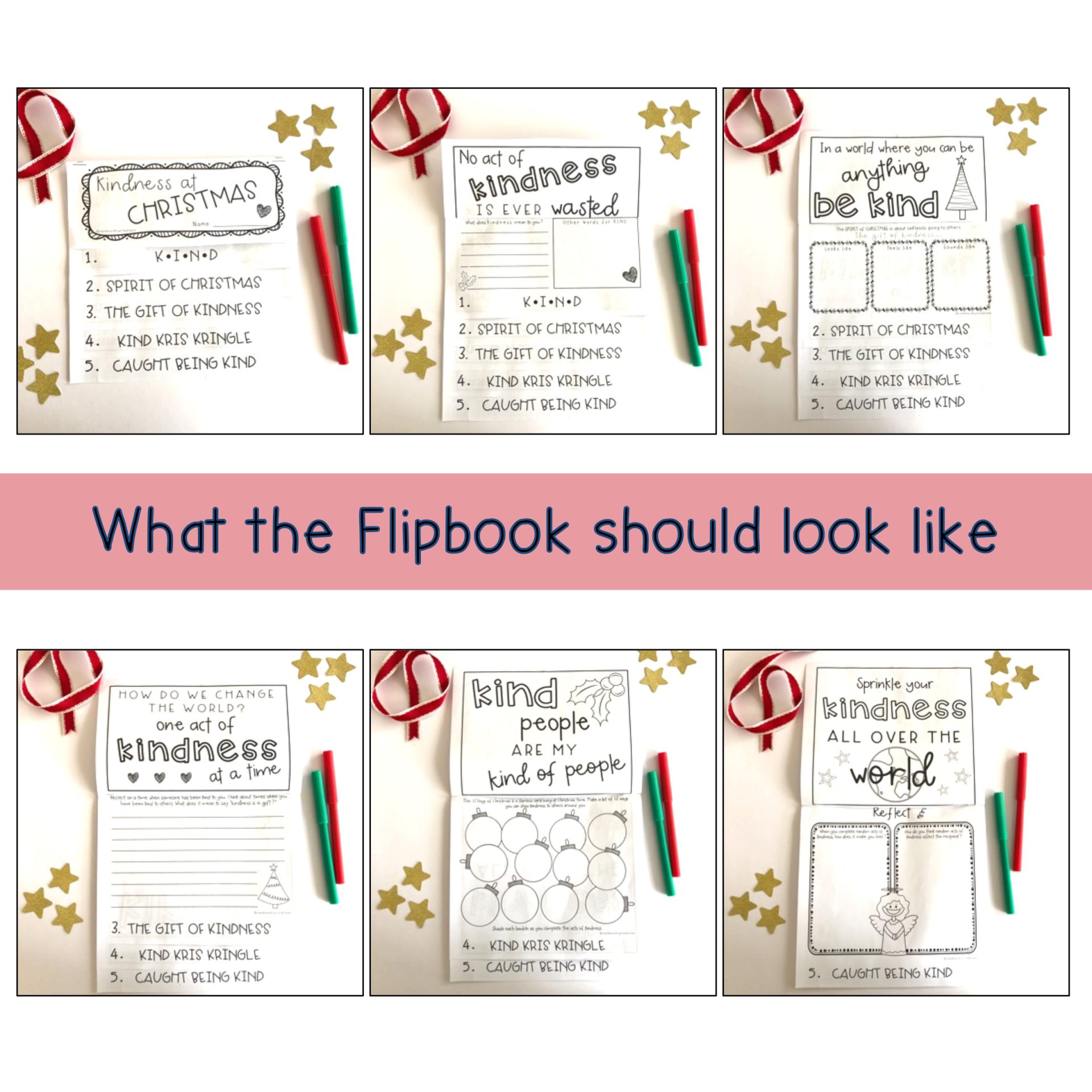 Christmas Kindness Flipbook | Grades 3-6 (End of Year)