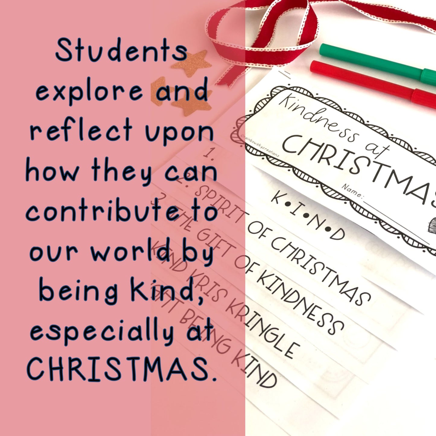 Christmas Kindness Flipbook | Grades 3-6 (End of Year)